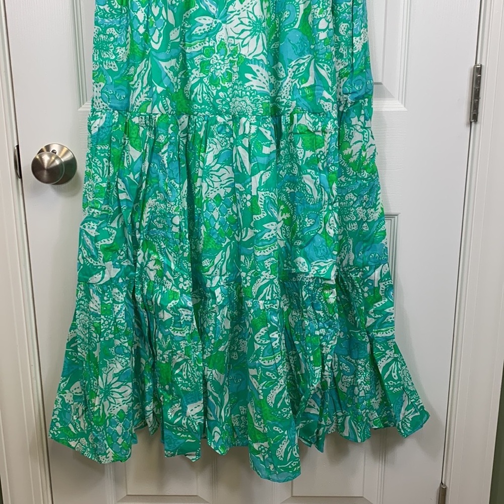 NWT Lilly Pulitzer Botanical green safari sangria Pollie cotton midi dress sz 10 - Picture 5 of 12